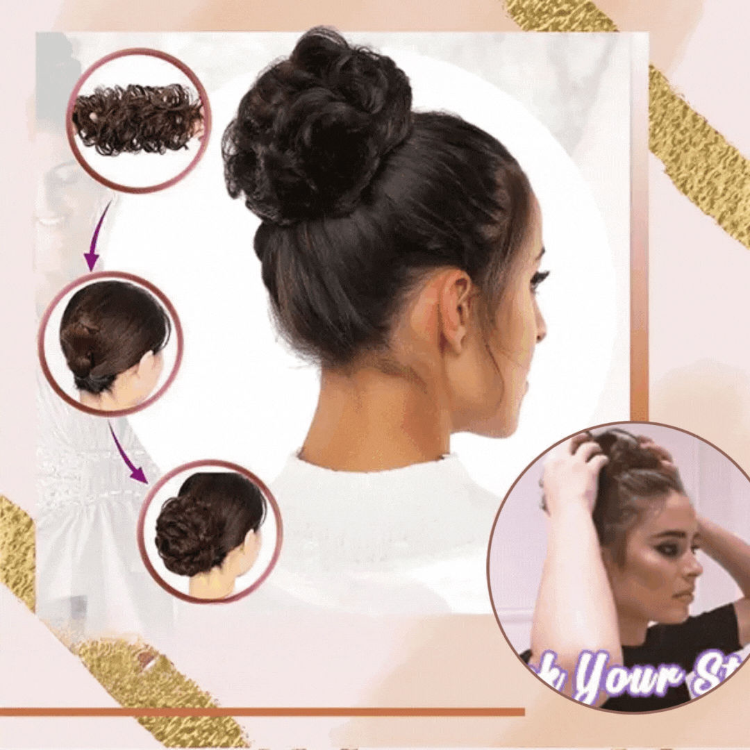 Avelena | Haar Dutt Gummi | Messy Bun Erweiterung | Natürliches Aussehen | 74 Farben