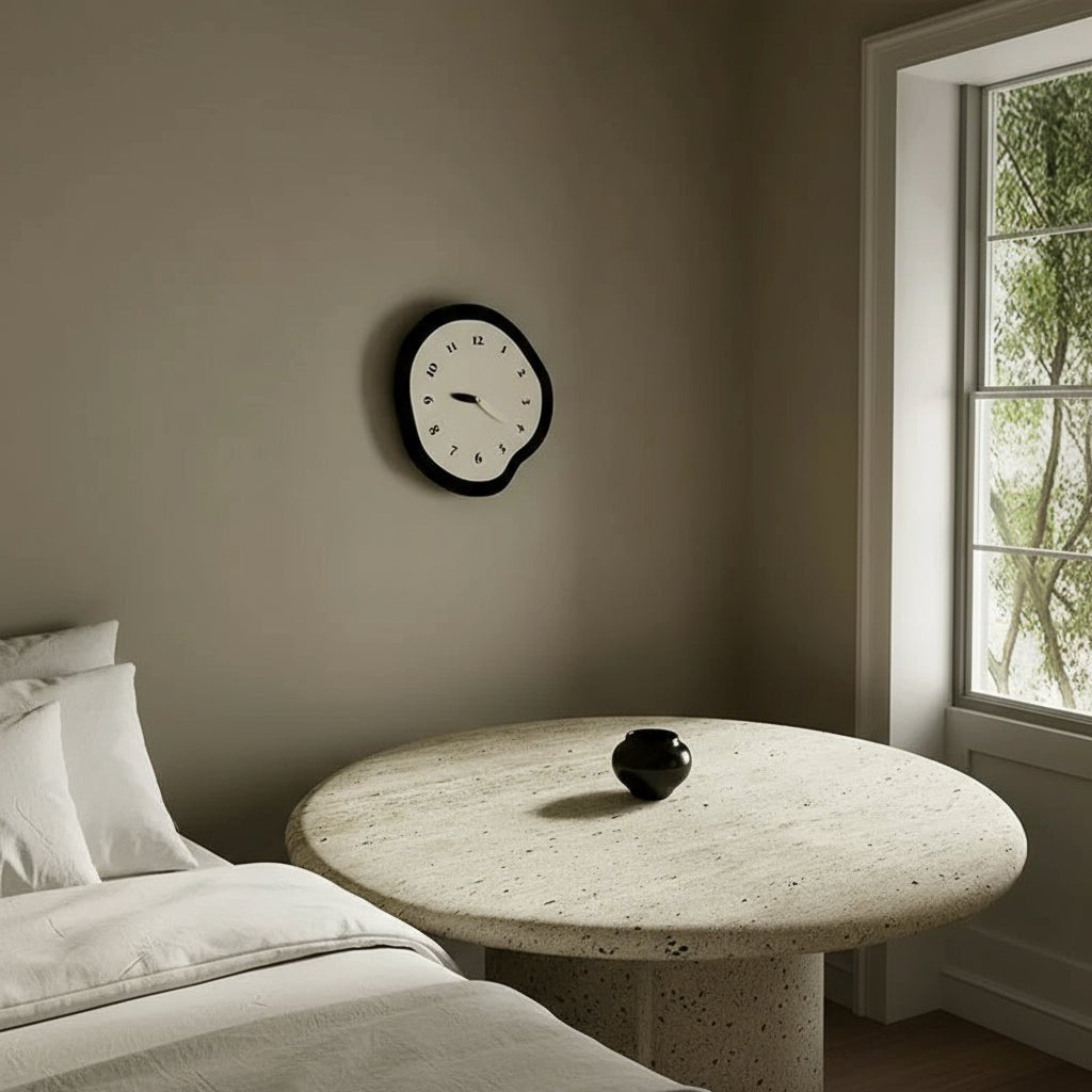 Avelena | Zeitgenössische abstrakte Wanduhr mit schlankem Acrylfinish