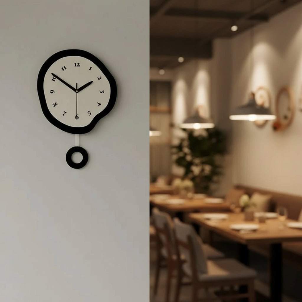 Avelena | Zeitgenössische abstrakte Wanduhr mit schlankem Acrylfinish