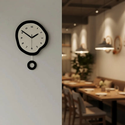 Avelena | Zeitgenössische abstrakte Wanduhr mit schlankem Acrylfinish