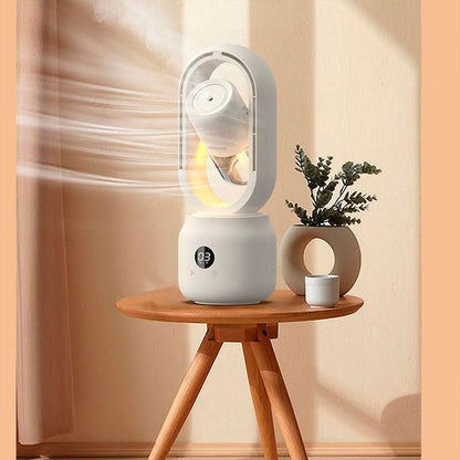 Avelena | Tragbarer Ventilator ohne Lamellen mit Luftbefeuchter & Nachtlicht