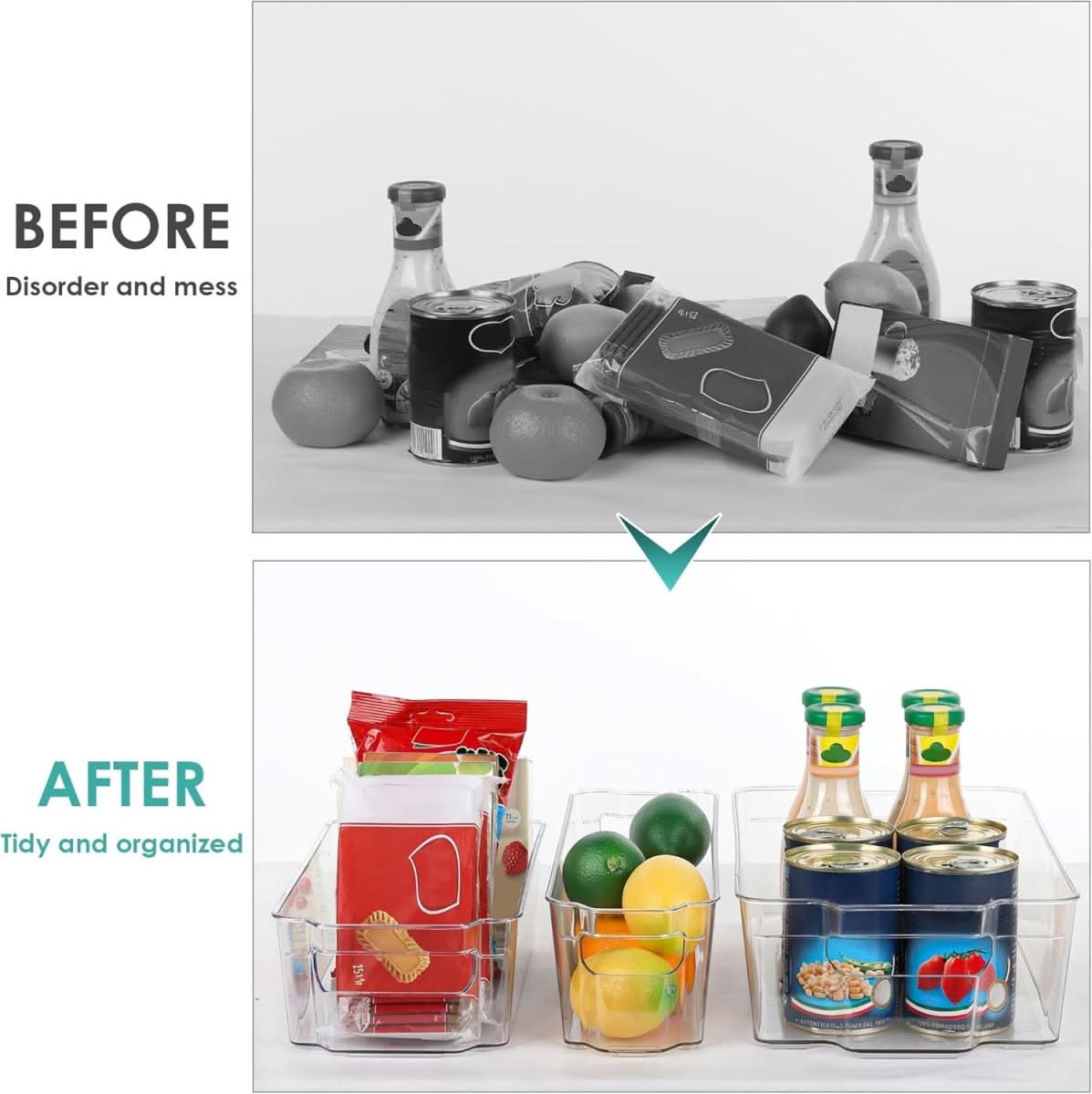 Avelena | Transparente Aufbewahrungsboxen für Kühlschrank & Küche im Set von 4