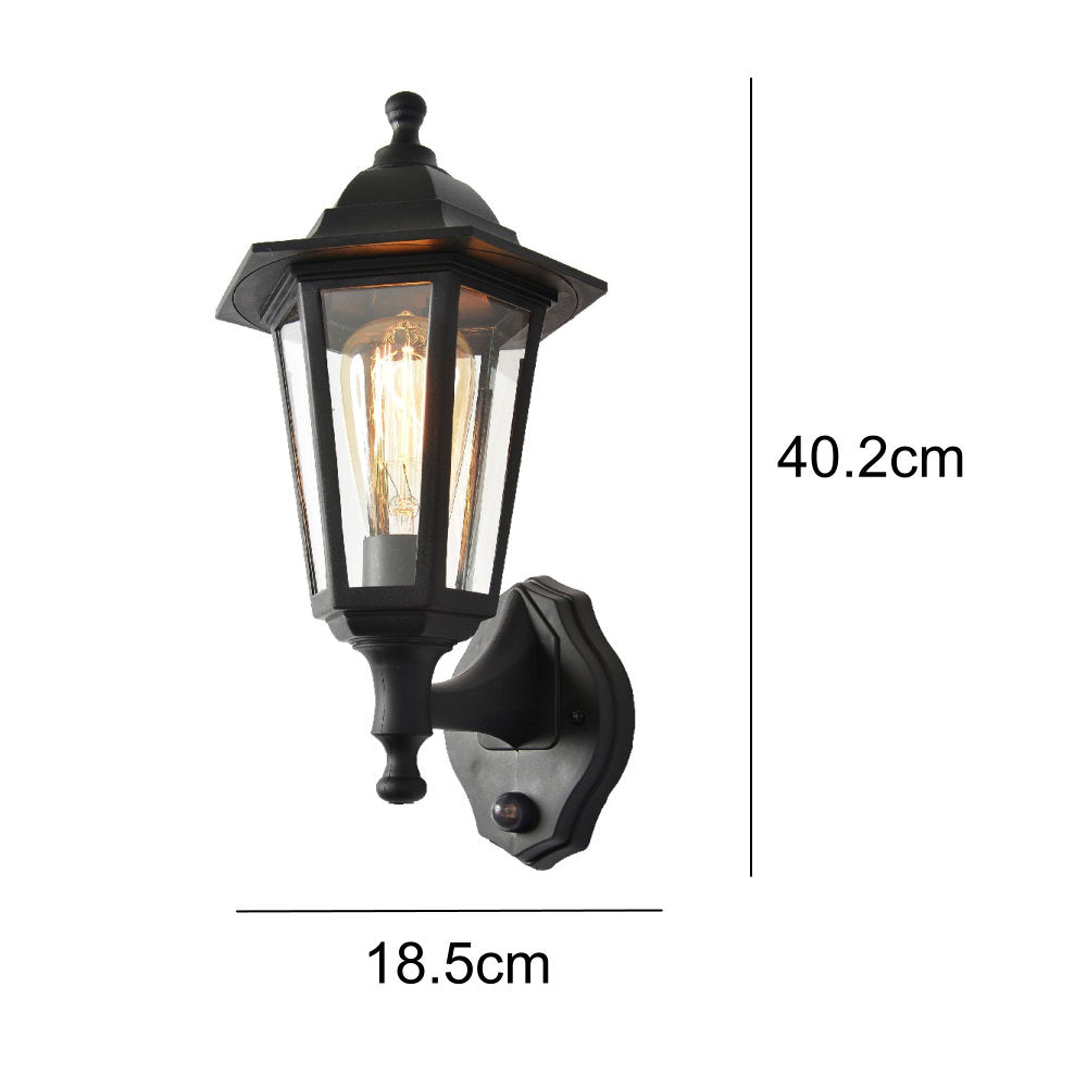 Avelena | Schwarze Outdoor Vintage Aufhängelampe mit PIR