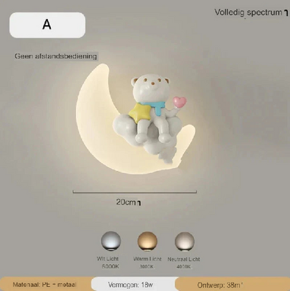 Avelena | Wandleuchte Mond | Sanfte Beleuchtung | Hochwertige Qualität - Noram