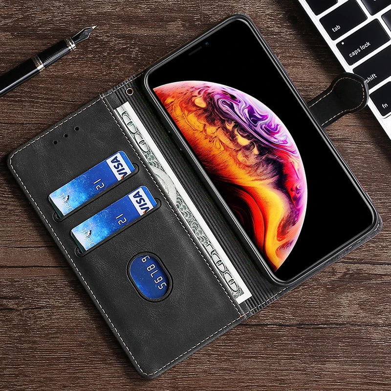 Avelena | Wallet Magnetische Flip-Lederhülle für iPhone