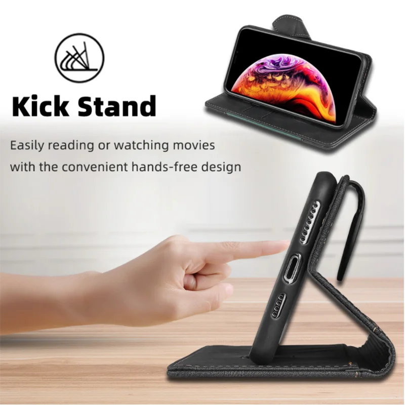 Avelena | Wallet Magnetische Flip-Lederhülle für iPhone