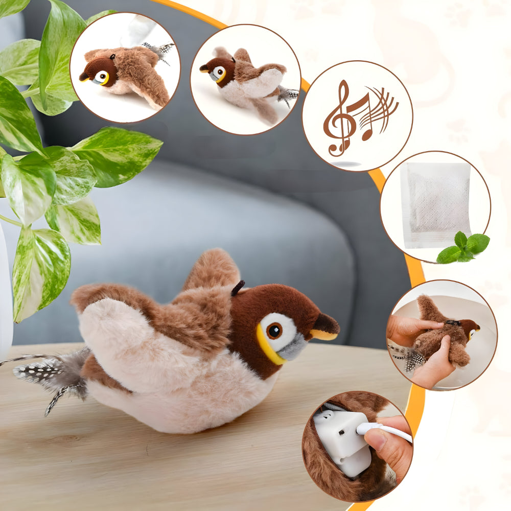 Avelena | Cat Toy Plush Bird Chirping Sound