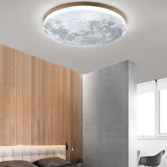 Avelena | Ceiling Light 3D Moon LED Dimmable Metal Bedroom Fixture