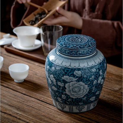 Avelena | Keramischer luftdichter Behälter Teebox Teedose Feuchtigkeitsgeschützter Aufbewahrungstank Teebehälter Aufbewahrungsflasche Teeorganisierer Bonbonglas Teedosen