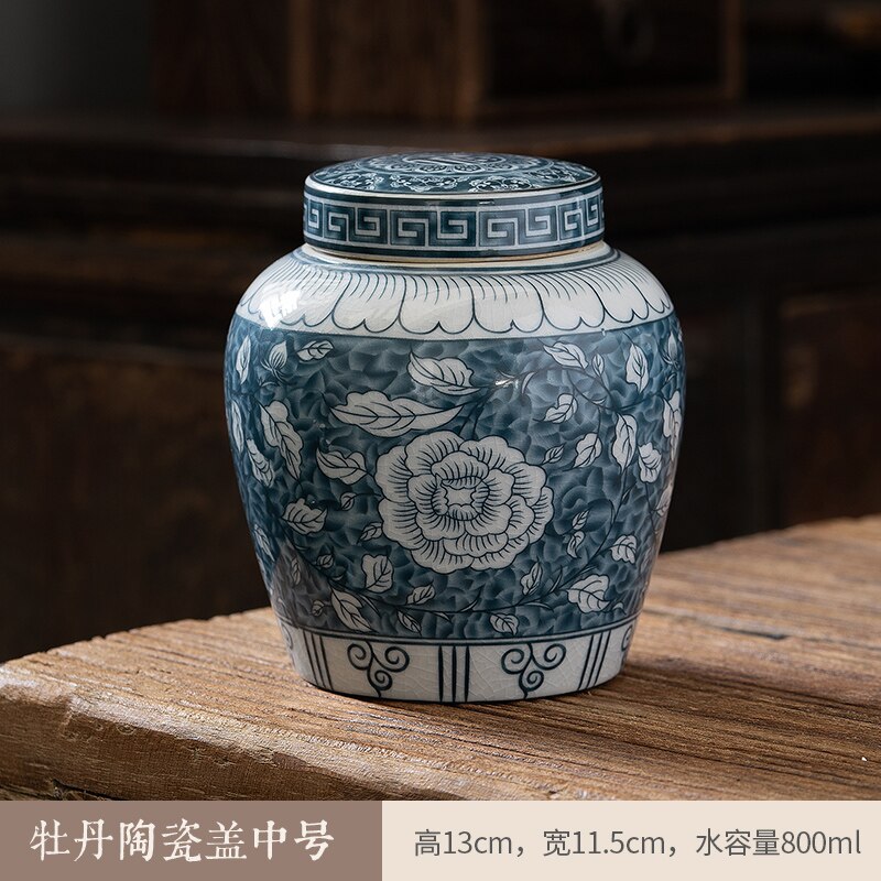 Avelena | Keramischer luftdichter Behälter Teebox Teedose Feuchtigkeitsgeschützter Aufbewahrungstank Teebehälter Aufbewahrungsflasche Teeorganisierer Bonbonglas Teedosen