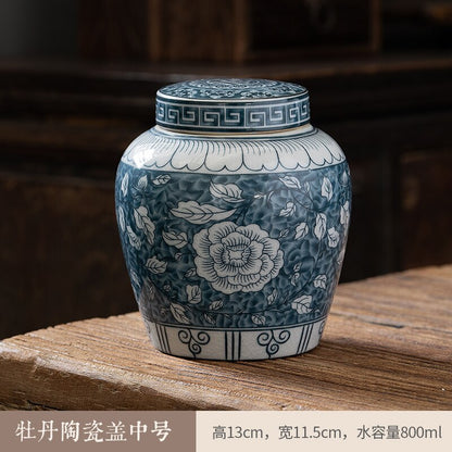 Avelena | Keramischer luftdichter Behälter Teebox Teedose Feuchtigkeitsgeschützter Aufbewahrungstank Teebehälter Aufbewahrungsflasche Teeorganisierer Bonbonglas Teedosen