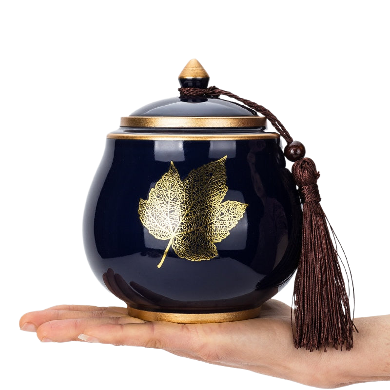 Avelena | Keramische Teekanne Tee Cajon Tee Box Aufbewahrer Teekontainer Feuchtigkeitssicher Versiegelter Tank Lagertank Bonbonglas Aufbewahrungsbox