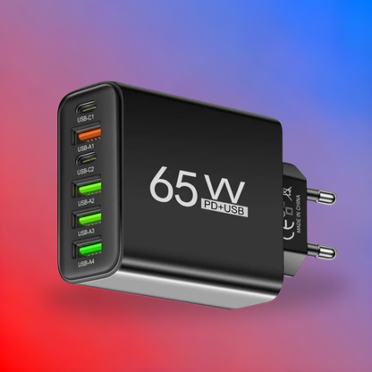 Avelena | Charger 65W Multi Port USB C Adaptor Compact Desktop Station