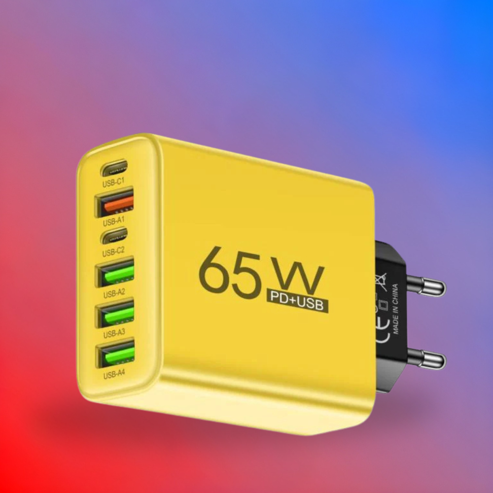 Avelena | Charger 65W Multi Port USB C Adaptor Compact Desktop Station