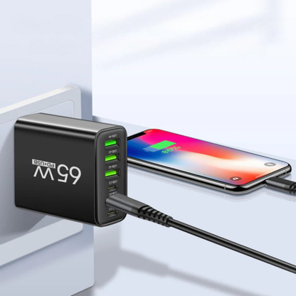 Avelena | Charger 65W Multi Port USB C Adaptor Compact Desktop Station