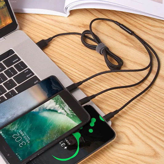 Avelena | ChargeLink | Multi-Ladekabel – 3-in-1 Schnellstrom für alle Geräte