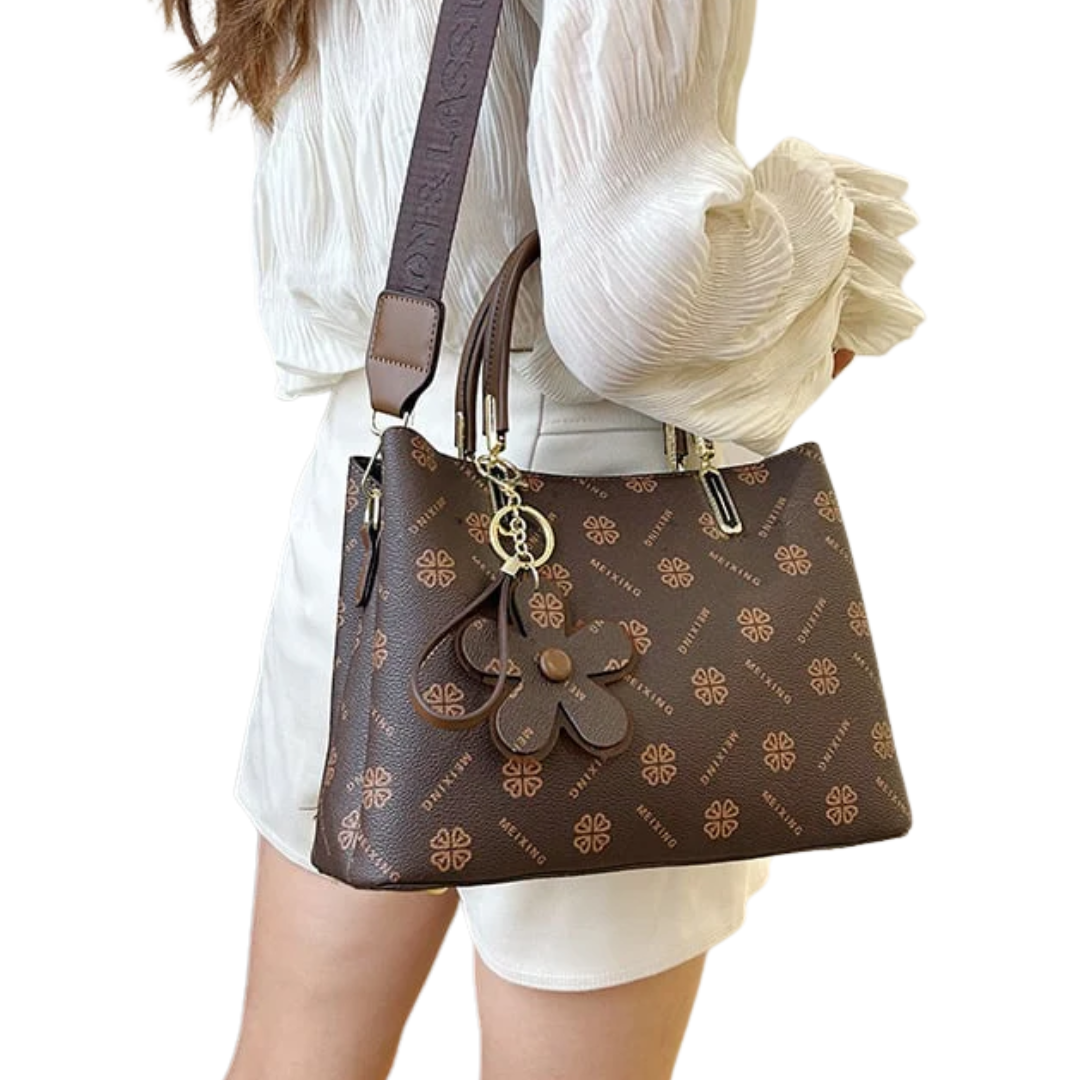 Avelena | Vintage Handtasche für Damen | Blumendruck | PU-Leder