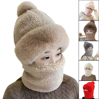 Avelena | Damen Wintermütze mit Schal | Flauschig & Winddicht | Warmes Outdoor Set