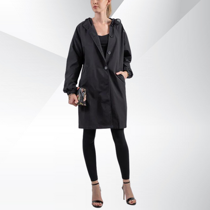 Damen Trenchcoat | Damenmantel mit Kapuze