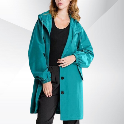 Damen Trenchcoat | Damenmantel mit Kapuze