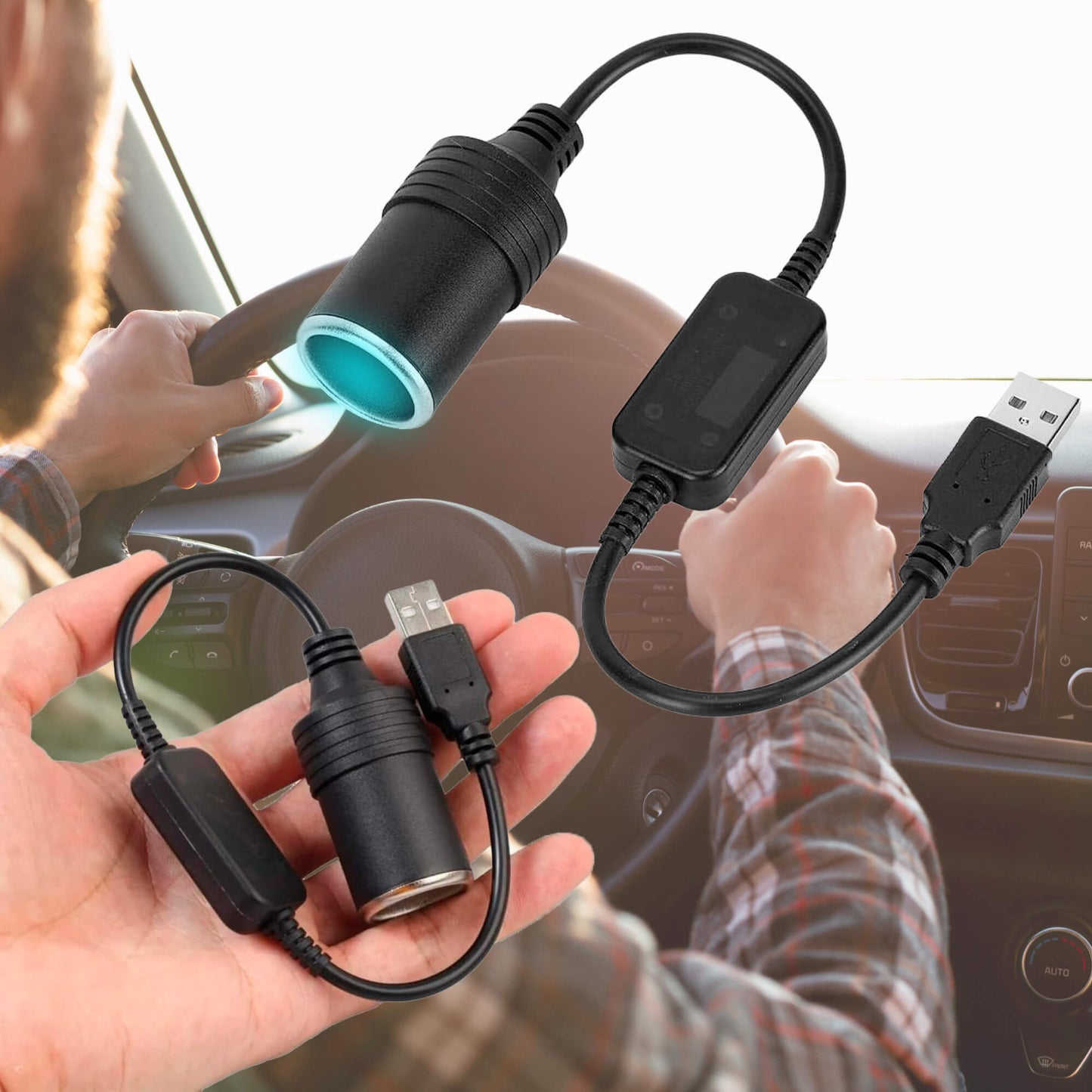 Avelena | VoltLink | USB zu 12V Autoadapter – Einfache Plug & Play Stromlösung
