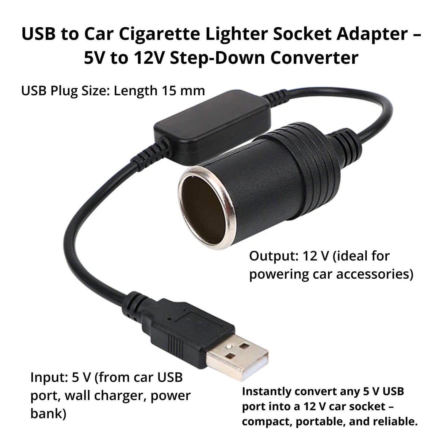 Avelena | VoltLink | USB zu 12V Autoadapter – Einfache Plug & Play Stromlösung