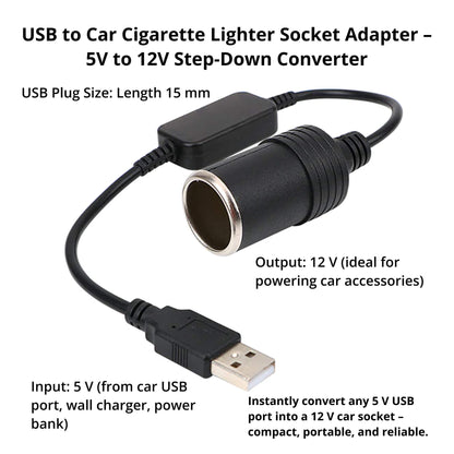 Avelena | VoltLink | USB zu 12V Autoadapter – Einfache Plug & Play Stromlösung