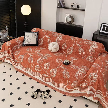 Avelena | Classic Chenille Blätter Sofabezug