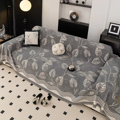 Avelena | Classic Chenille Blätter Sofabezug
