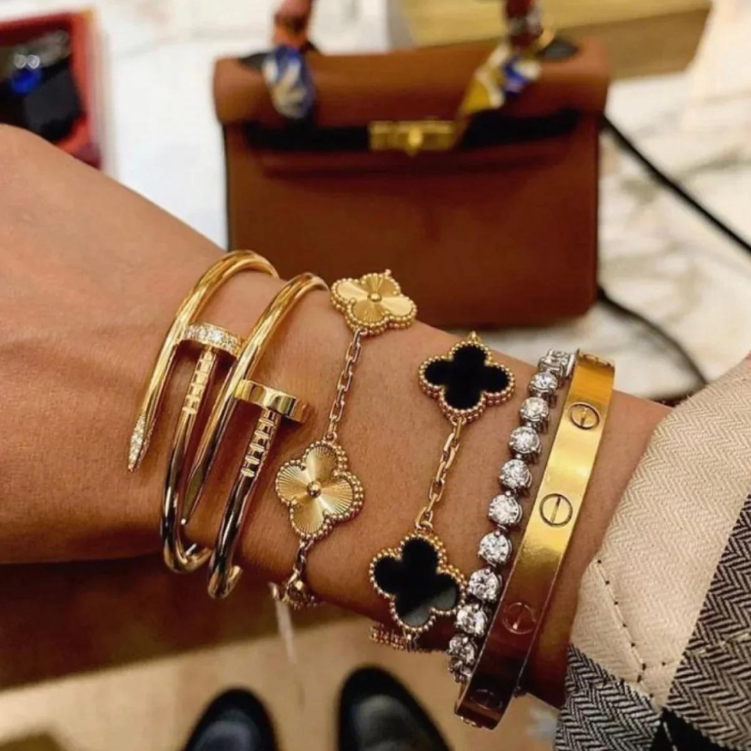 Avelena | Kleeblatt Glück Armband | Elegant und Hypoallergen | Verstellbar