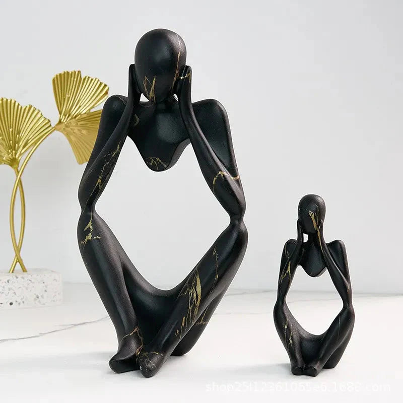 Avelena | Bunte Graffiti Abstracte Harz Handgemachte Kunstwerke Skulptur Denker Figurine Statue Heimdekoration Innenraum Büro Schreibtisch Ornamente