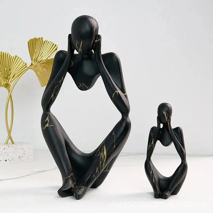 Avelena | Bunte Graffiti Abstracte Harz Handgemachte Kunstwerke Skulptur Denker Figurine Statue Heimdekoration Innenraum Büro Schreibtisch Ornamente