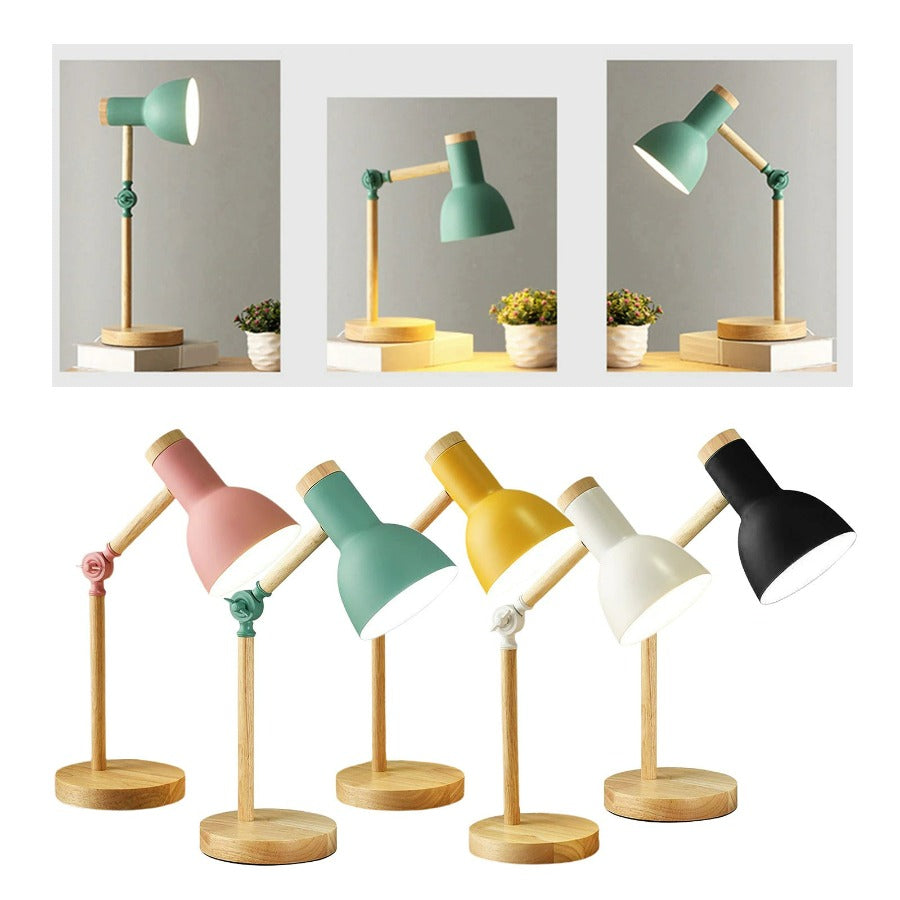Avelena | LuminoShade – Moderne Schreibtischlampe aus Holz im skandinavischen Stil