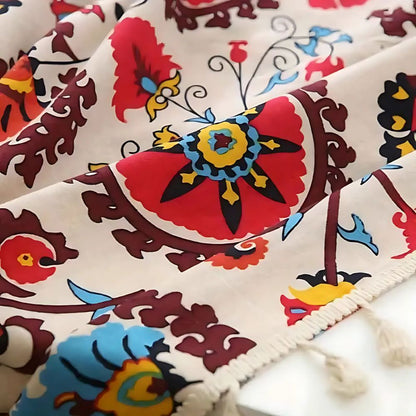 Avelena | Boho Farbkreis Blüte Quastenvorhang