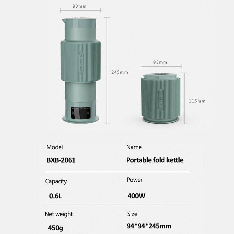 Avelena | CompactKettle | Eleganter elektrischer faltbarer Wasserkocher | Platzsparend und elegant