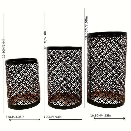 Avelena | StylishFlame - 3-teilige Eisen Kerzenhalter