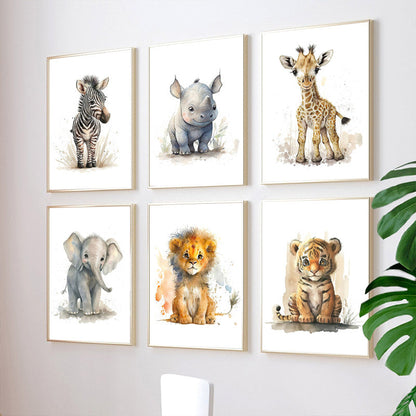 Avelena | WildWhimsy – Set aus 8 süßen Tierpostern für lebendige Räume