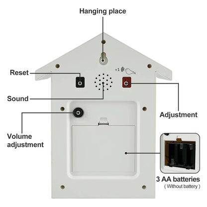 Avelena | Kuckucksuhr Kuckucksounduhr mit Pendel Zarte Kuckucksuhr Vogel Batteriebetriebene Kuckuckswanduhr für Wohnzimmerdeko