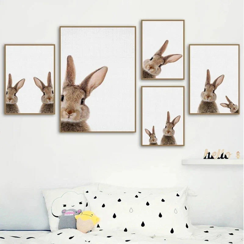 Avelena | Schöne Hasenfotos Fotografie Poster Wandkunst Fine Art Leinwanddruck Baby Tierbilder für Kinderzimmer Wanddekoration