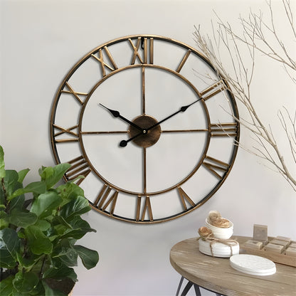 Avelena | Römische Ziffern Eisen Kunst Wand Uhr