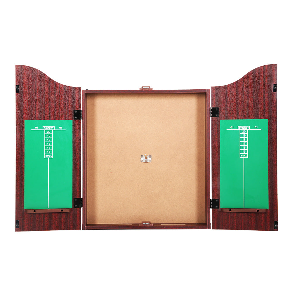 Avelena | 18 Dartboard Dart Board mit Stahl-Dartpfeilen In Einem Holz-Kabinettsystem Spiel