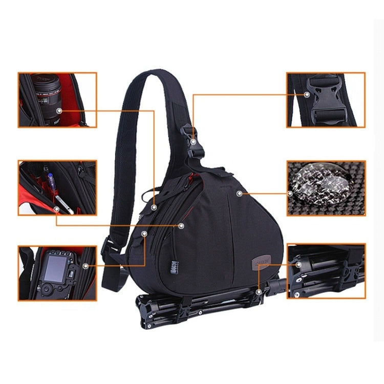 Avelena | CADEN Dreieckige Tscope Sling Schulter Kreuz Digitalkamera Taschen Etui Soft Bag mit Regenschutz für Canon Nikon Sony K1, Größe: 36*31*15cm (Armeegrün)