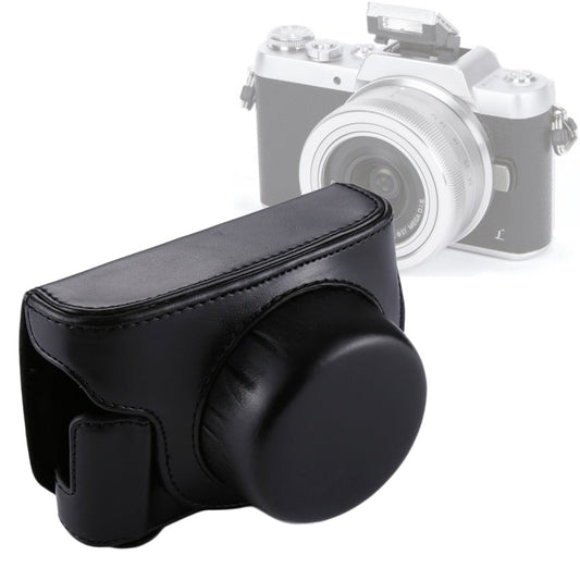 Avelena | Volledige Body Camera PU Leren Cameratas met Strap voor Panasonic Lumix GF7 / GF8 / GF9 (12-32mm / 14-42mm Lens)(Zwart)