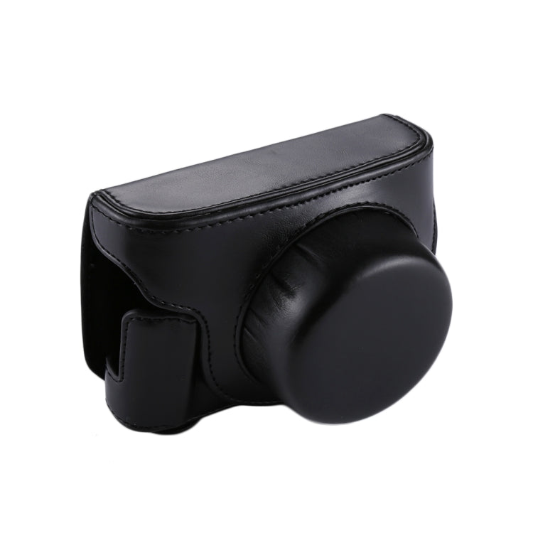 Avelena | Volledige Body Camera PU Leren Cameratas met Strap voor Panasonic Lumix GF7 / GF8 / GF9 (12-32mm / 14-42mm Lens)(Zwart)