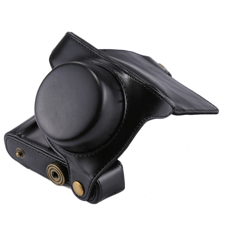 Avelena | Volledige Body Camera PU Leren Cameratas met Strap voor Panasonic Lumix GF7 / GF8 / GF9 (12-32mm / 14-42mm Lens)(Zwart)