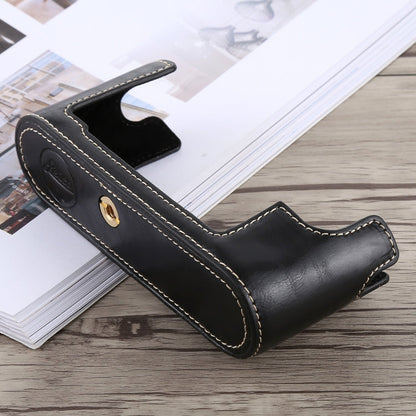 Avelena | 1/4 inch Draad PU Leer Camera Halve Case Basis voor Leica M10 (Zwart)