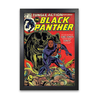 Avelena | Black Panther Retro Musikplakat Gerahmter Wandkunstdruck