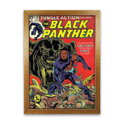 Avelena | Black Panther Retro Musikplakat Gerahmter Wandkunstdruck