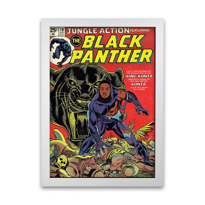 Avelena | Black Panther Retro Musikplakat Gerahmter Wandkunstdruck