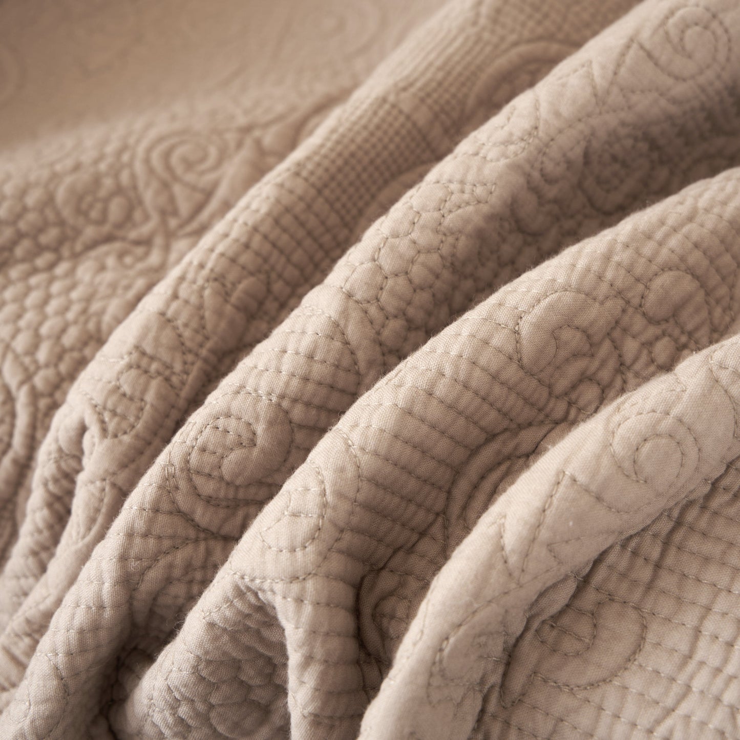 Avelena | Elegante Fransen Baumwolldecke Luxuriöses Solides Weiches Paisleymuster, Kuschelige Leichte Tagesdecke, Perfekt Für Sofa Oder Bett, Neutrales Sandiges Taupe Beige, 50X60 Zoll
